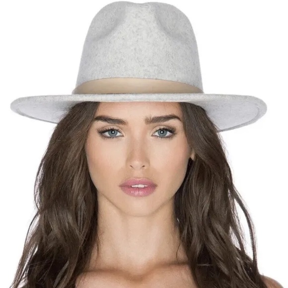 LACK of Color Women's The  Mack Fedora Hat light stone MD Wool boho cowgirl - Picture 1 of 15